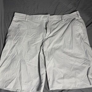 adidas Men's Light Gray Pinstripe golf Shorts